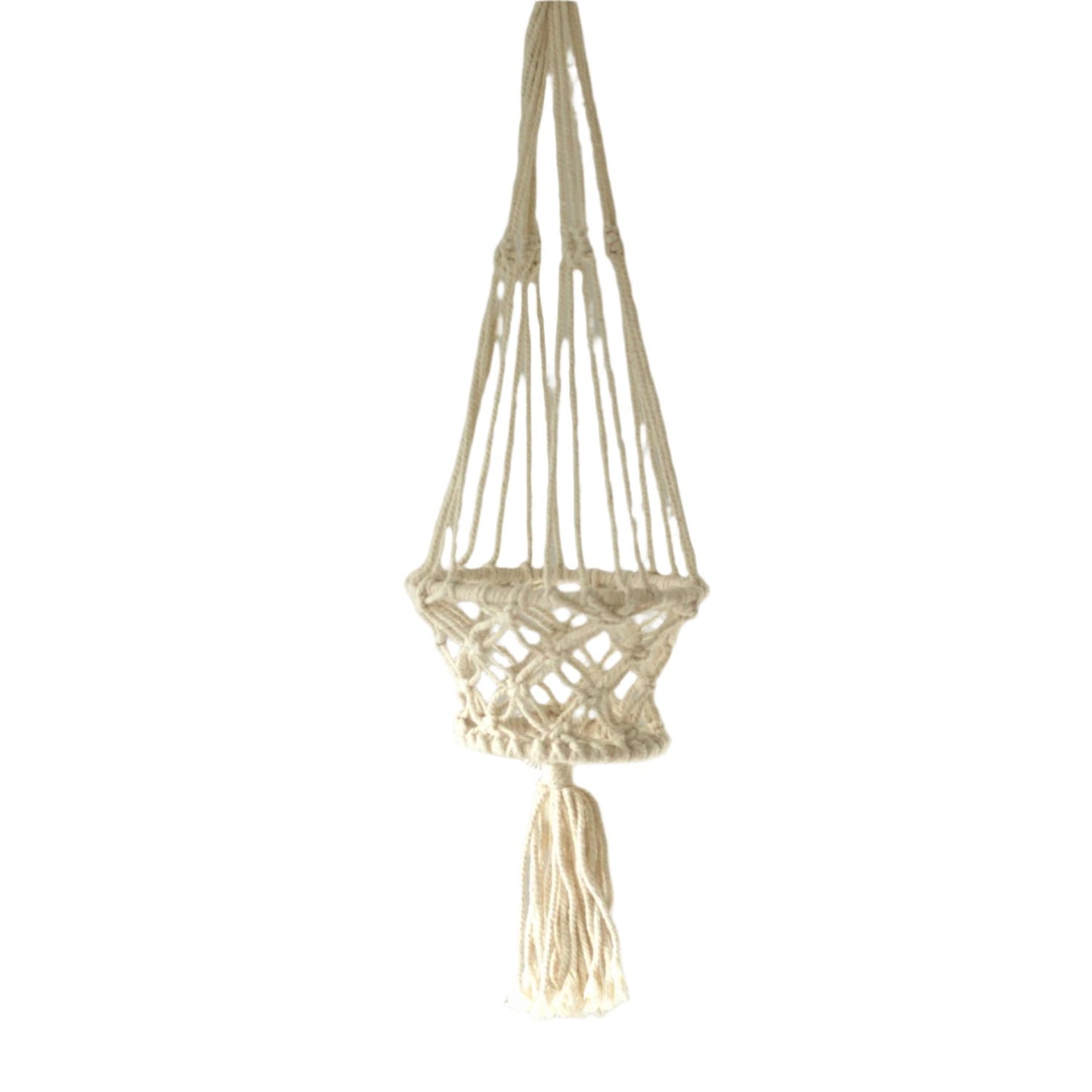 Macrame - Pot Holder - Lrg Single Beaded