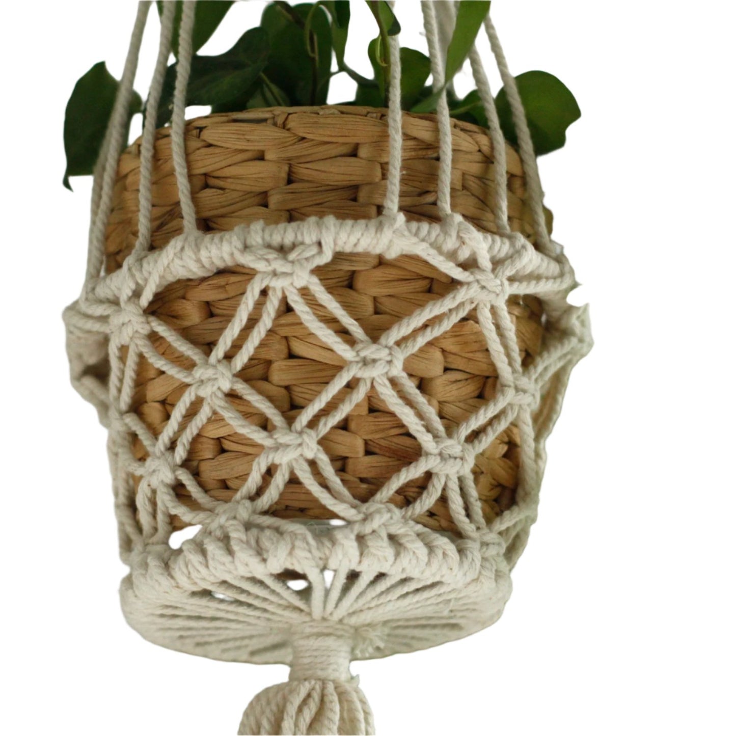 Macrame - Pot Holder - Lrg Single Beaded