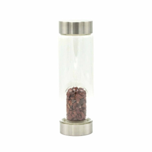 Bottle - Water - Crystal Infused - Invigorating Red Jasper - Chips