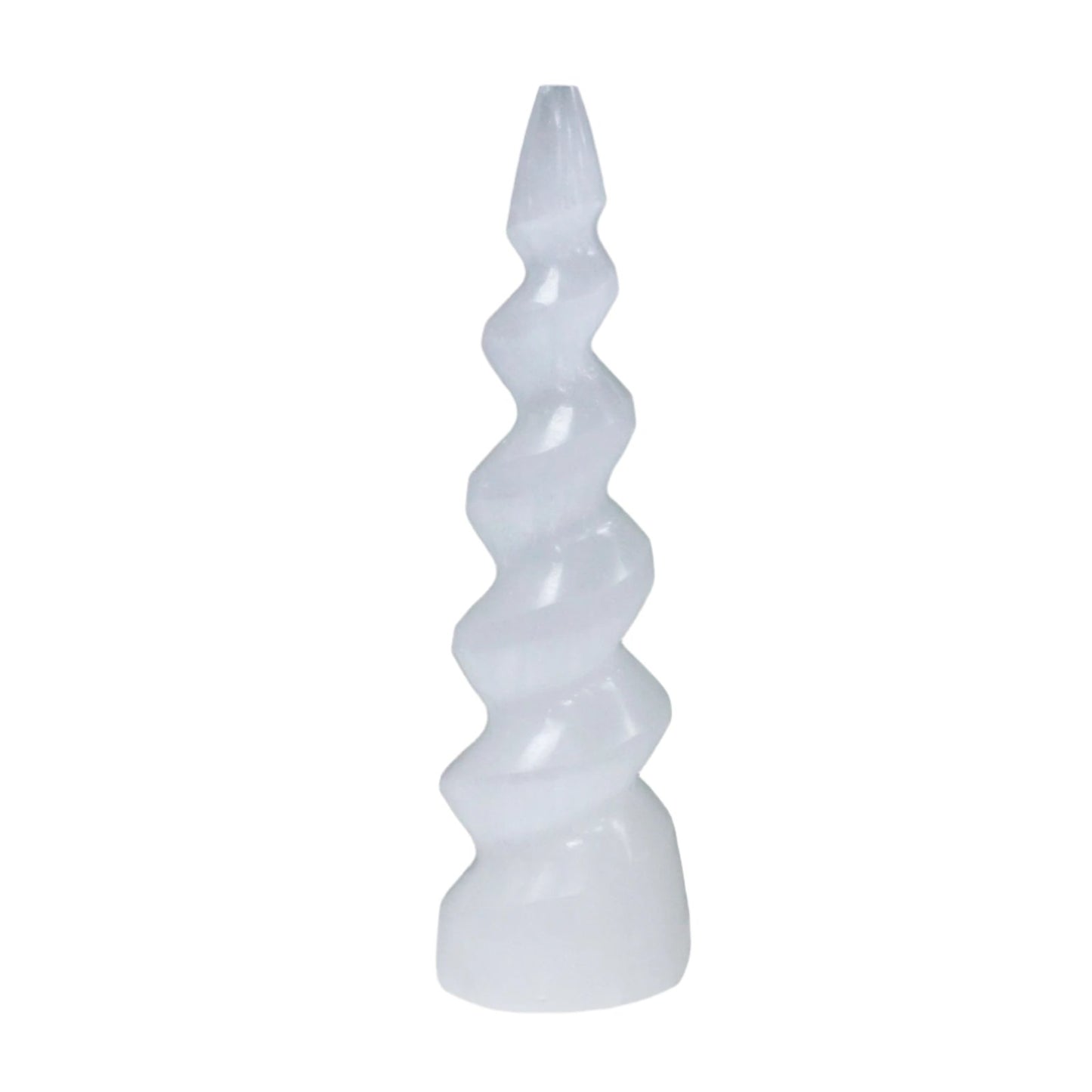 Tower - Spiral Unicorn Horn (15cm) - Selenite