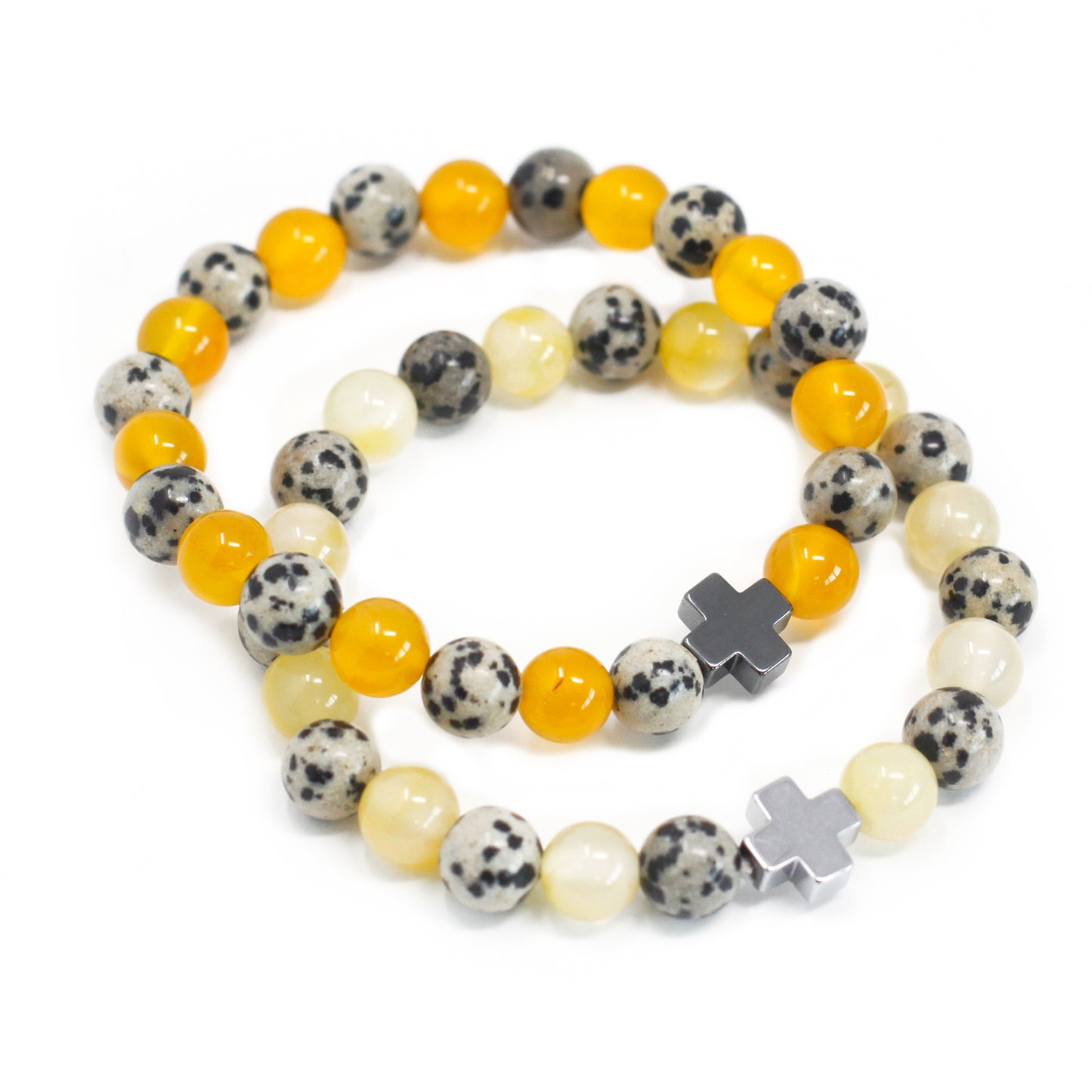 Bracelet - Friendship - Dalmatian Jasper & Yellow Agate - Protection