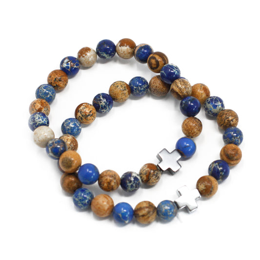 Bracelet - Friendship - Sodalite & Picture Stone - Surport