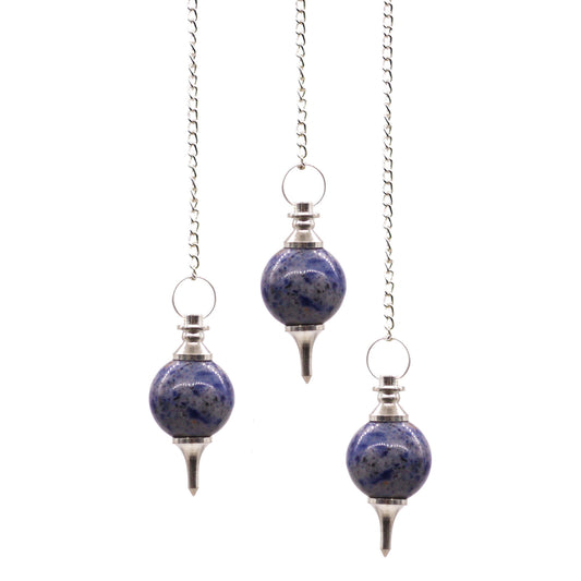 Carved - Pendulum - Sphere - Sodalite