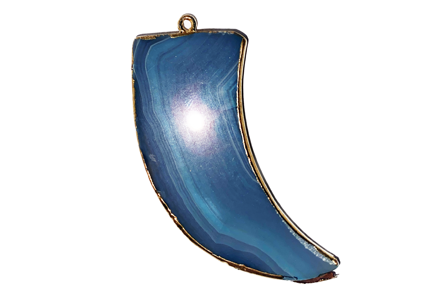 Pendant - Gold Plated - Blue Lace Agate Claw