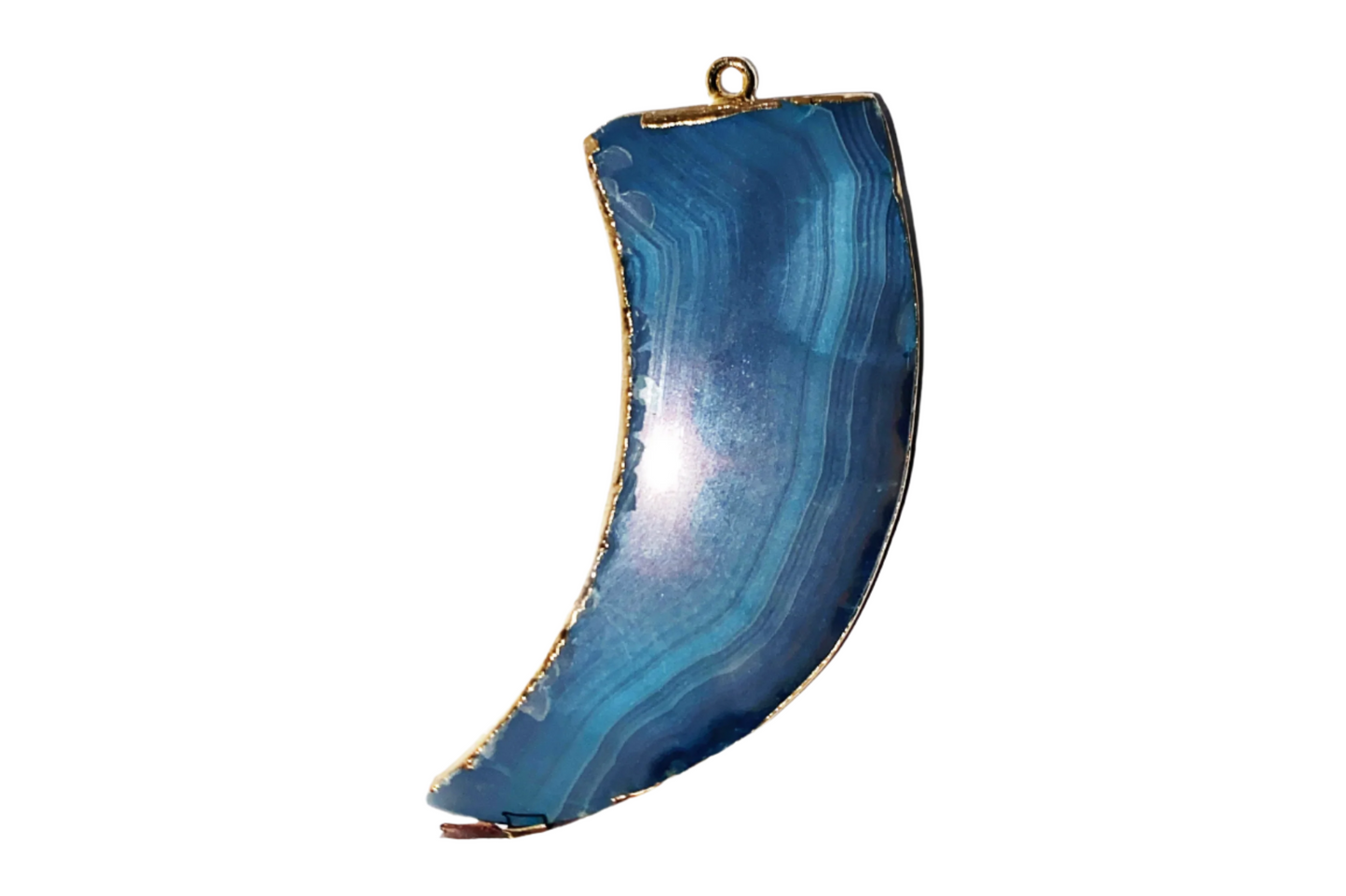 Pendant - Gold Plated - Blue Lace Agate Claw