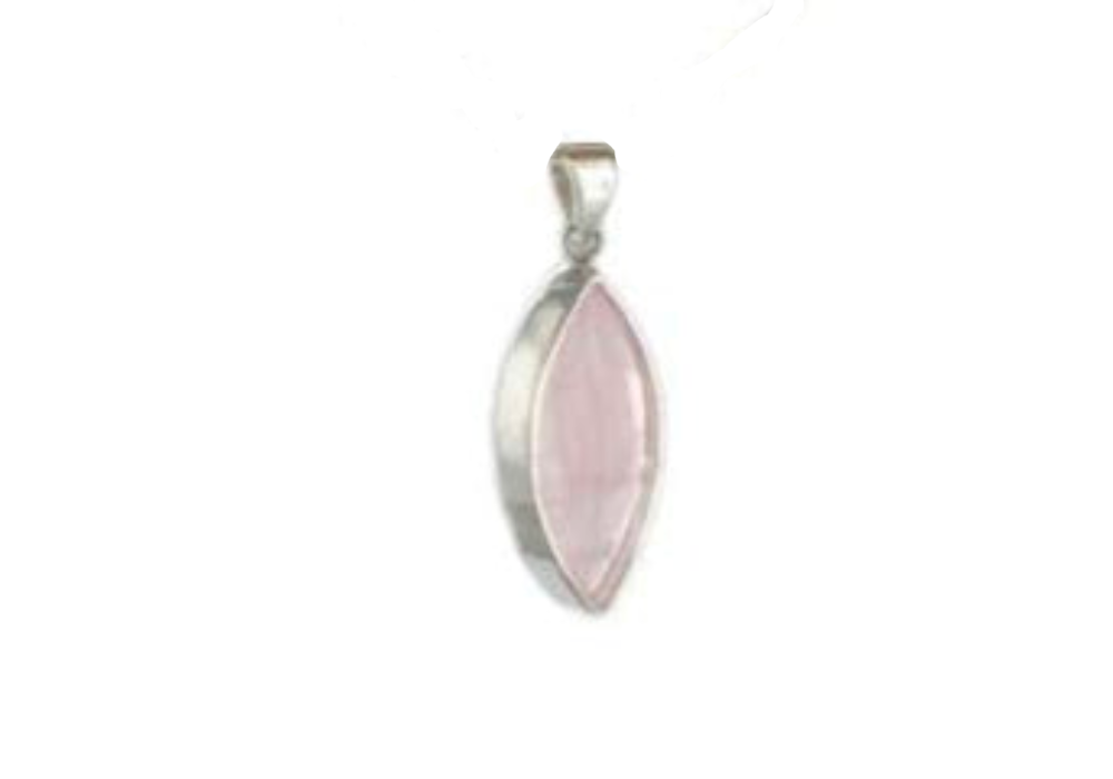 Pendant - .925 Silver Marquise - Quartz Rose