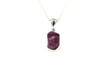 Necklace - .925 Silver - Ruby Rough