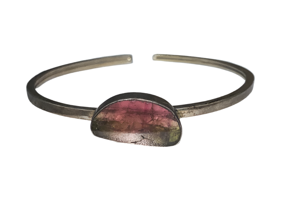 Bracelet - Cuff - Bangle - Tourmaline Watermelon