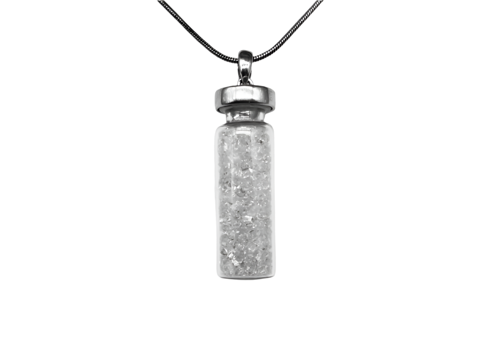 Necklace - Bottle Pendant - .925 Silver - Herkimer Diamond Quartz