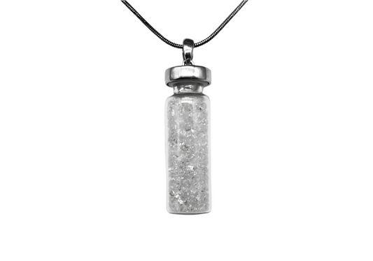 Necklace - Bottle Pendant - .925 Silver - Herkimer Diamond Quartz