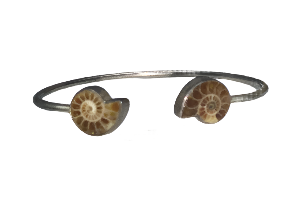 Bracelet - Cuff - Bangle - .925 Silver Ammonite