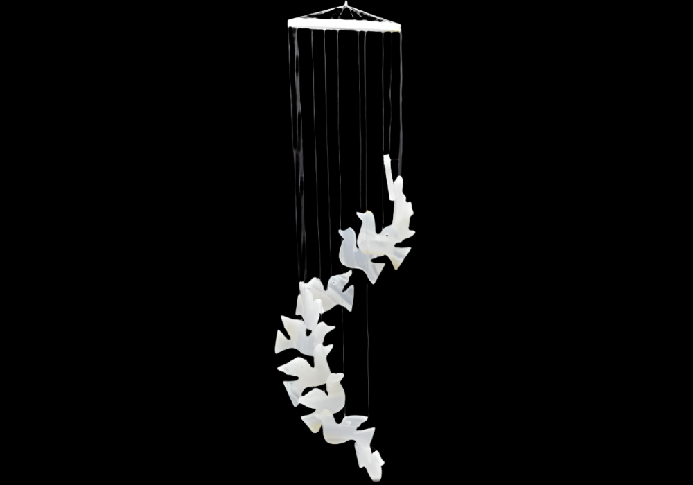 Specialist Specimen - Windchime - White Aragonite Dove