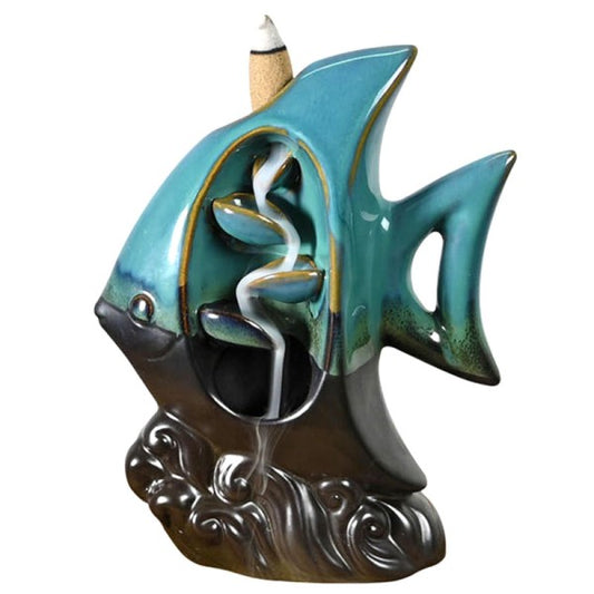 Back flow Incense - Burner - Fish and Waterfall