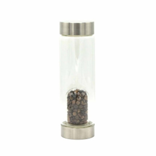 Bottle - Water - Crystal Infused - Determined Tiger's Eye - Chips