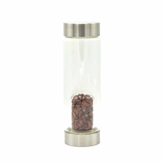 Bottle - Water - Crystal Infused - Invigorating Red Jasper - Chips