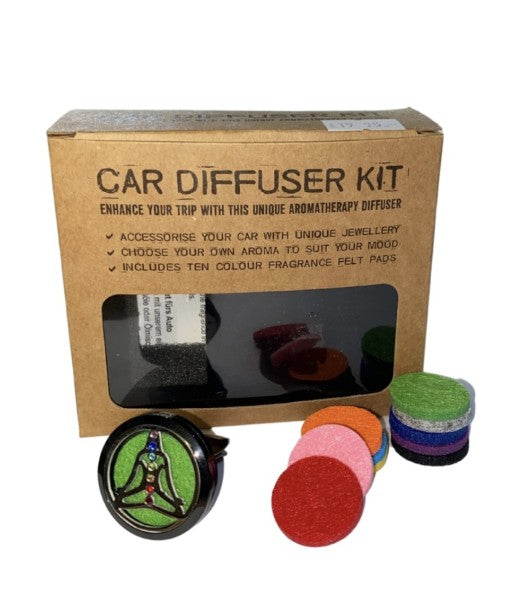 Car Diffuser Kit - Pewter Yoga Chakra - 30mm