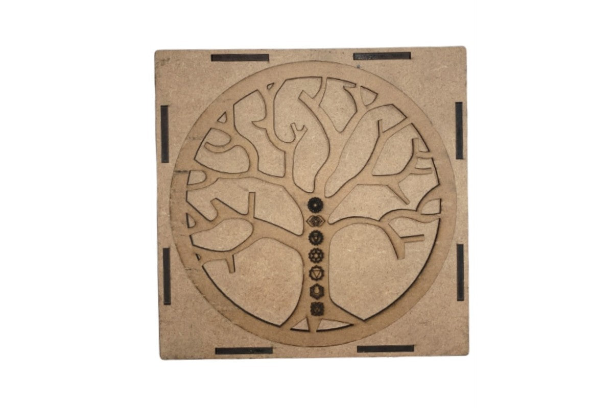 Carved - Chakra Set with Engraved Tree of life box