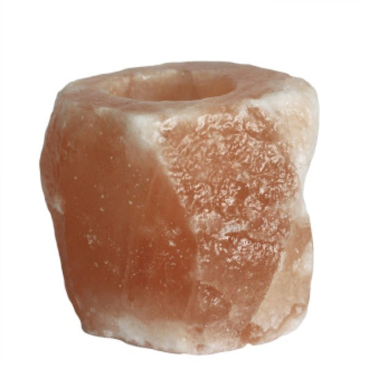 Himalayan Salt - Natural Salt Candle Holder - 1 holes Pink