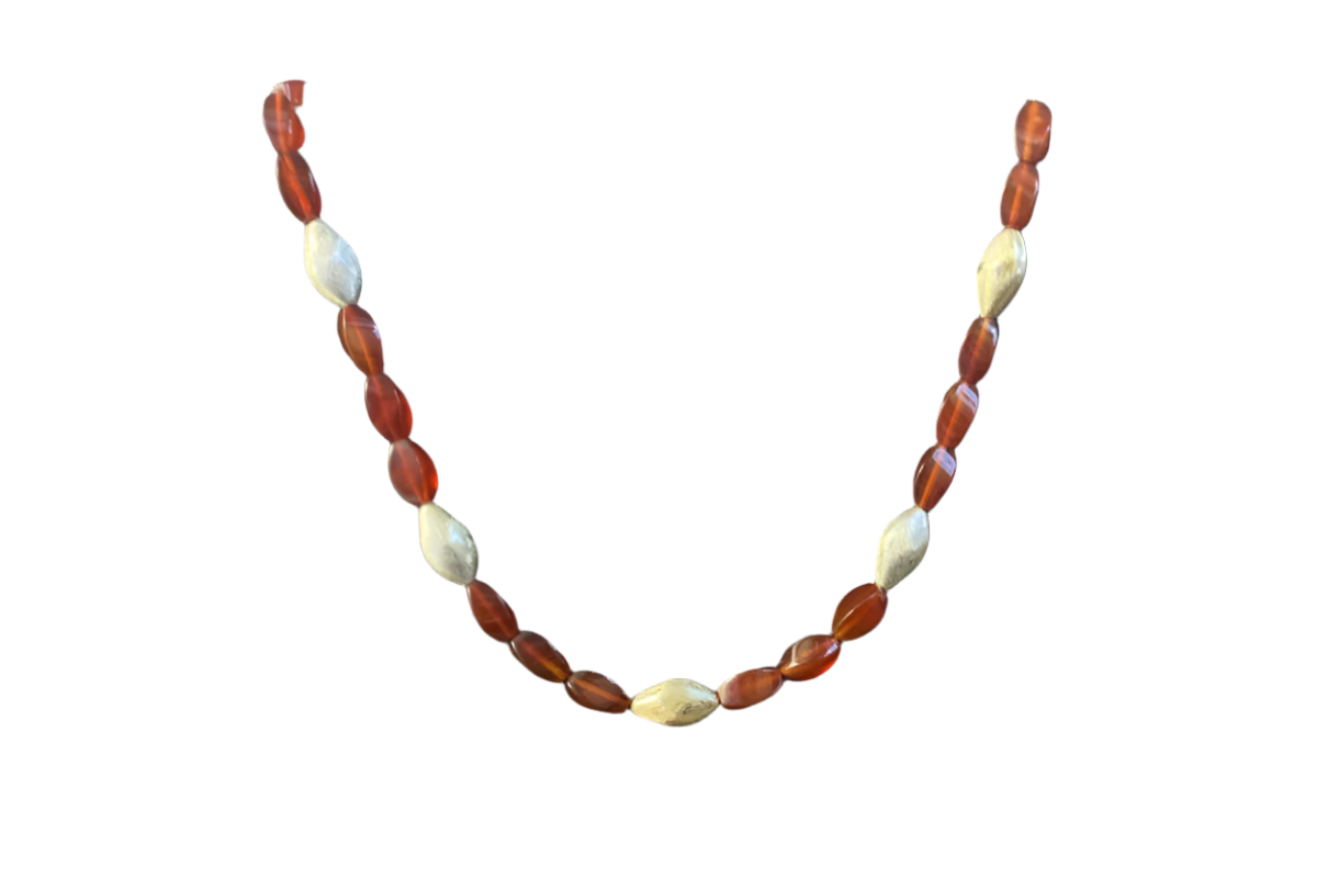 Necklace - Carnelian Red & Pyrite