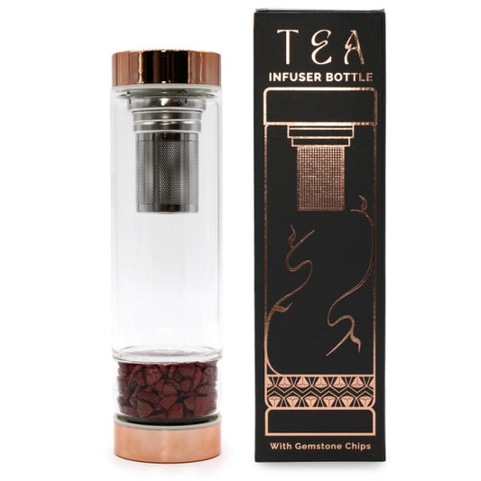 Bottle - Tea Infuser - Red Jasper Glass