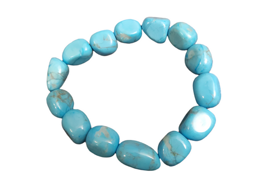 Bracelet - Tumblestone - Chunky - Howlite Blue