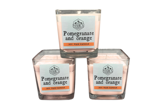 Aromatherapy Soy Wax Candle - Jar - Pomegranate & Orange