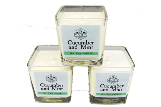 Aromatherapy Soy Wax Candle - Jar - Cucumber & Mint