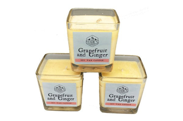 Aromatherapy Soy Wax Candle - Jar - Grapefruit & Ginger