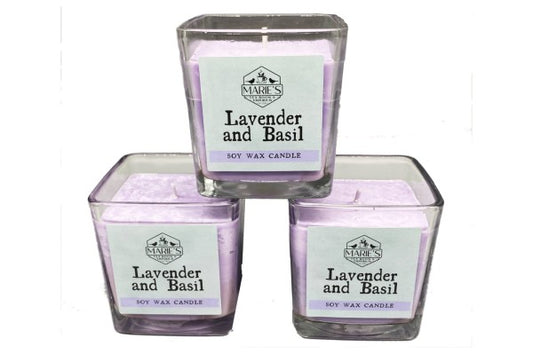 Aromatherapy Soy Wax Candle - Jar - Lavender & Basil