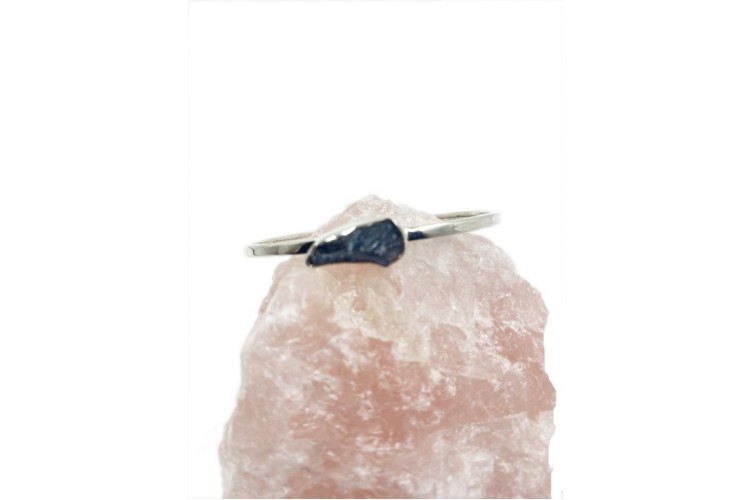 Bracelet - Cuff - Aquamarine Rough 1 Stone Bangle