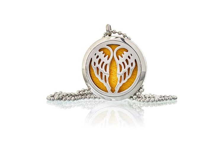 Aromatherapy Diffuser - Necklace - Angel Wings 30mm