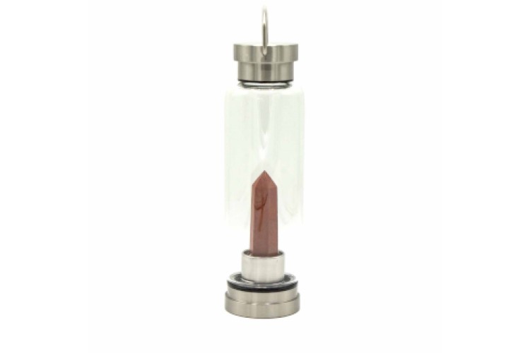 Bottle - Water - Crystal Infused - Invigorating Red Jasper - Tower