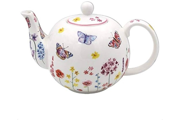 Butterfly Garden Fine China Tea Pot