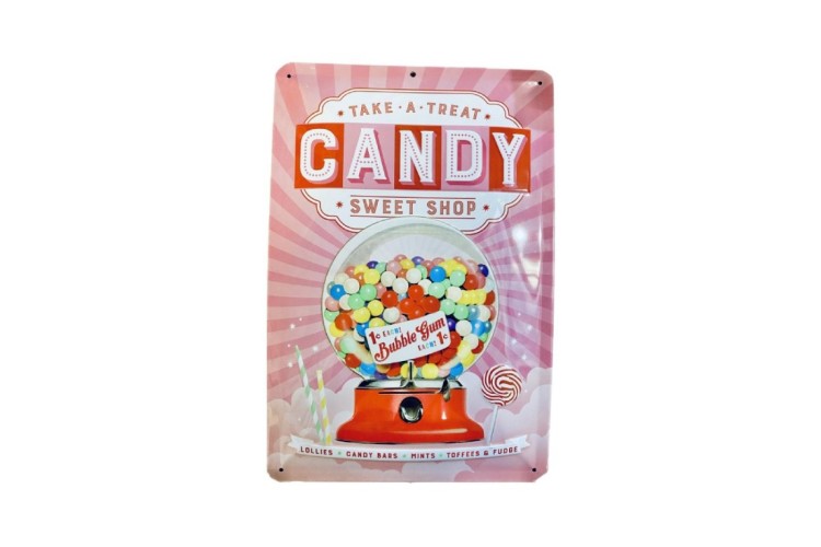 Wall Sign - Candy Sweet shop Metal 