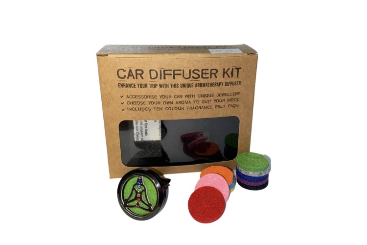 Car Diffuser Kit - Pewter Yoga Chakra - 30mm