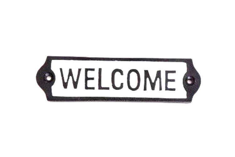 Wall Sign - Cast Iron Plaques, 18 cm, (WELCOME)