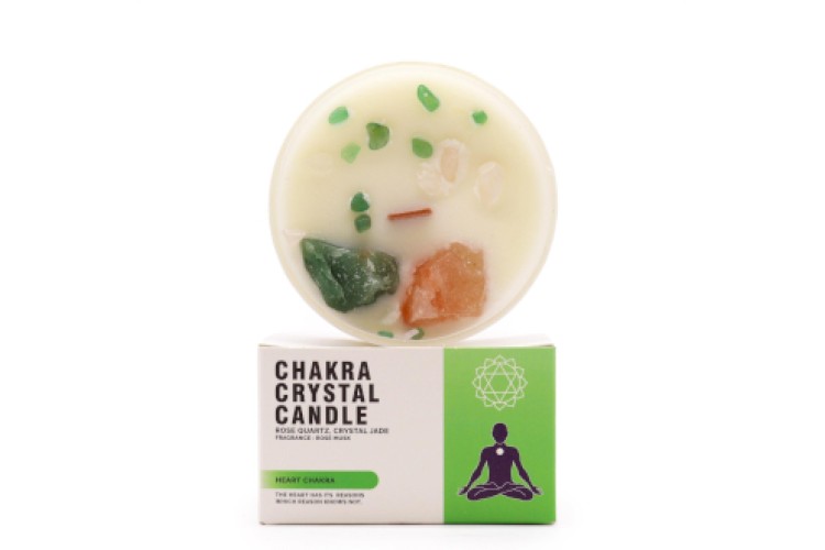 Chakra Crystal Candle - Heart Chakra