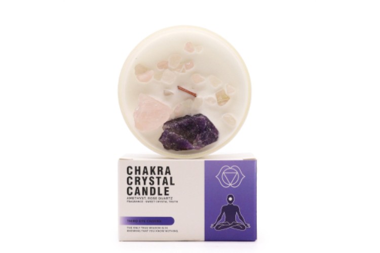 Chakra Crystal Candle - Third eye Chakra