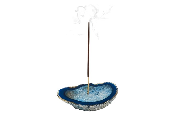 Incense Holder - Deluxe - Agate Slab Blue