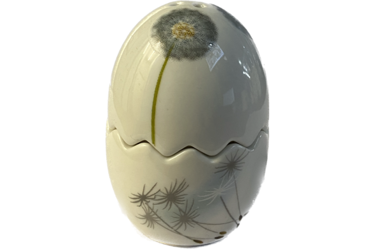 Fine China - Egg Salt and Pepper Shakers - Dandelion Design