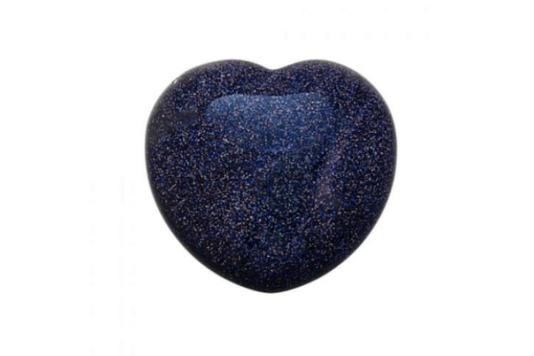 Carved - Heart - Goldstone Blue