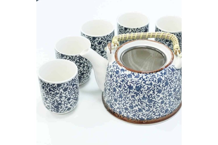 Teapot - Herbal Teapot Set ? Blue Pattern