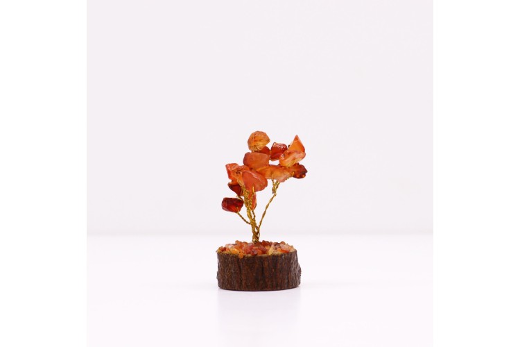 Gemstone Tree - Mini Wood base (15 stones) - Carnelian