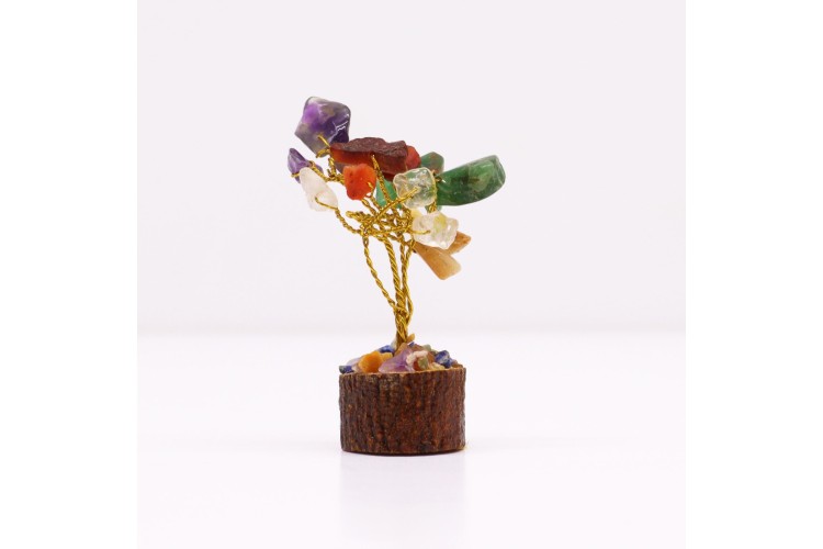 Gemstone Tree - Mini Wood base (15 stones) - Multi Stone