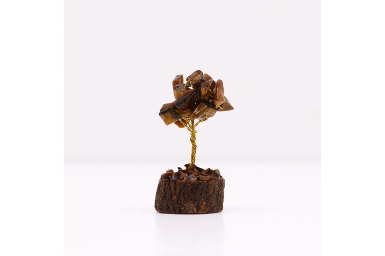 Gemstone Tree - Mini Wood base (15 stones) - Tiger eye