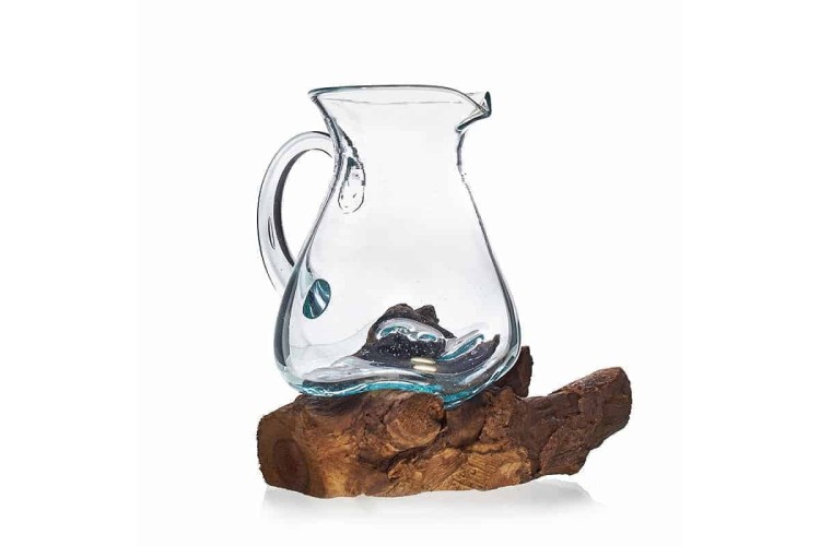 Molten Glass on Woos- Water Jug