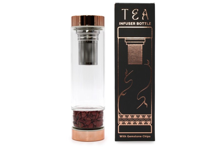 Bottle - Tea Infuser - Red Jasper Glass