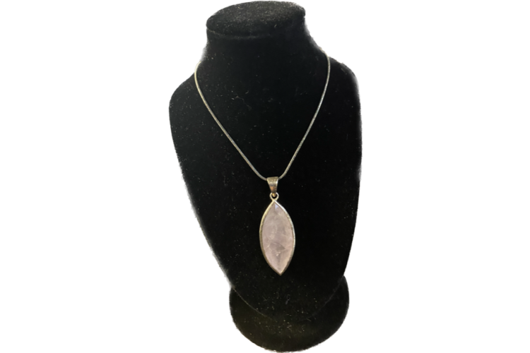 Necklace - Ellipse plated Necklace Marquise Quartz Rose