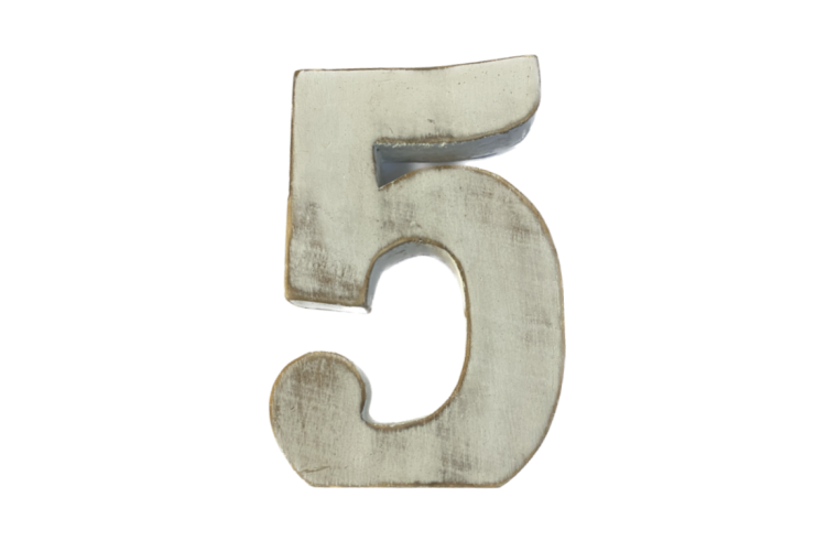 Shabby Chic Numbers - 5