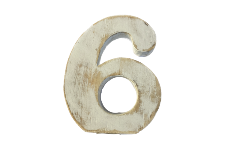 Shabby Chic Numbers - 6